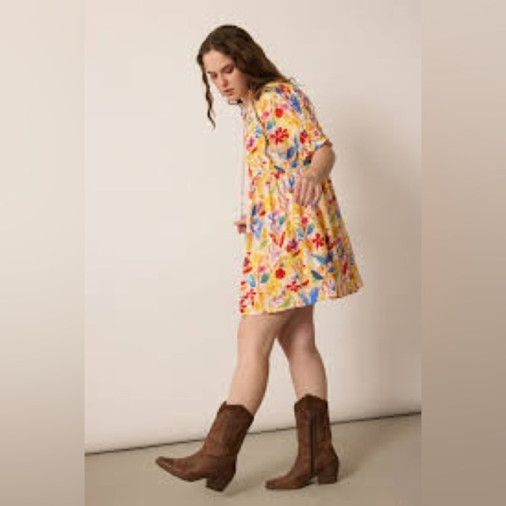 Vibrant Floral Mini Dress - Picture 2 of 6
